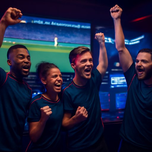 fg666 cricket crowd with score screen